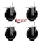 Service Caster 6 Inch Phenolic Swivel 58 Inch Threaded Stem Caster Set with Total Lock Brake SCC-TSTTL20S615-PHR-58212-4 - alternate 2